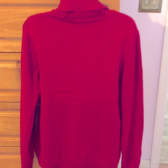AUTHENTIC RALPH LAUREN CLASSIC RED BUTTON DOWN SWEATER SZ L - Picture 2 of 13